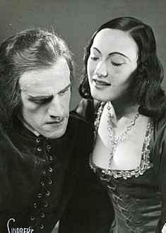 Sture Ericson och Ingrid Luterkort i Macbeth på Helsingborgs stadsteater 1944.