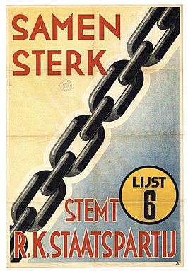 Affiche voor de verkiezingen in 1935 voor de Nijmeegse gemeenteraad.