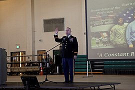 U.S. Army Col. Mark D. Baxter, the commander of the 21st Signal Brigade, conducts an Oath of Commissioned Officers, during an Operation Personal Promise ceremony at Fort Detrick Md., Dec. 13, 2013 131213-A-UW077-148.jpg