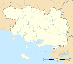 Mapa konturowa Morbihan, blisko centrum u góry znajduje się punkt z opisem „Pluméliau-Bieuzy”