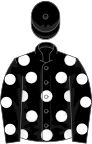 Black, white spots, black cap