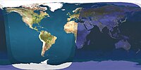 Parcours nocturnes et éclairé par le soleil à 17h UTC