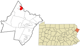 Location in Pike County and the state of Pennsylvania.