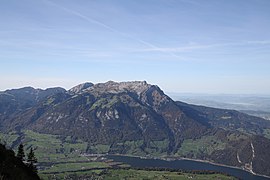 Pilatus with the Alpnachersee below seen from Stanserhorn