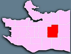 Location of Kensington-Cedar Cottage in Vancouver