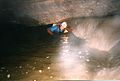 Exploring the Ouysse River which flows from the Vitarelles Cave, France