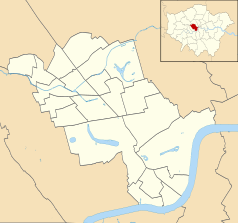 Mapa konturowa City of Westminster, na dole po prawej znajduje się punkt z opisem „Opactwo westminsterskie”