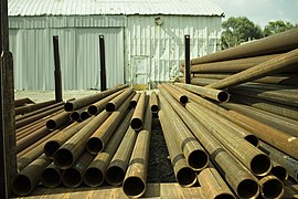 Carbon Steel Pipe in a storage yard