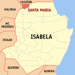 Mapa ning Isabela ampong Santa Maria ilage