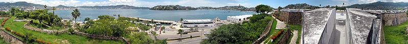 File:360° Panorama Acapulco bay fortress port.jpg