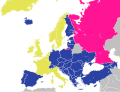 Gold: founding member. Blue: Later (current) full members.