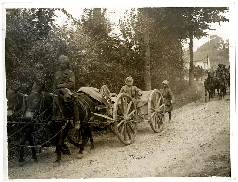 File:Baggage etc of a Cavalry Brigade on the march (near Fenges, France). Photographer- H. D. Girdwood. (13875180604).jpg