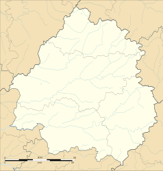 Mapa konturowa Dordogne, blisko centrum po lewej na dole znajduje się punkt z opisem „Saint-Jean-d’Eyraud”