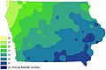 Image 35Iowa annual rainfall, in inches; as of 2009 (from Iowa)