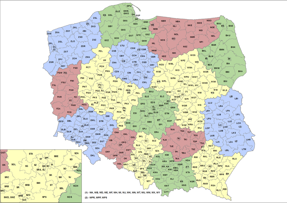 A detailed map of county codes. Couple hundred are visible.