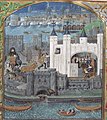 Image 18A depiction of the imprisonment of Charles, Duke of Orléans in the Tower of London, from a 15th-century manuscript. Old London Bridge is in the background (from History of London)