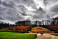 Vista d'hivern als jardins d'Alnwick