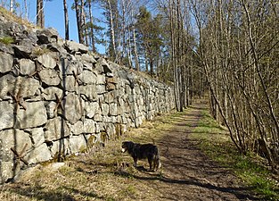 Stödmur från 1850-talets vägbygge vid Dalkarlsbacken