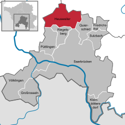 Elhelyezkedése Regionalverband Saarbrücken térképén