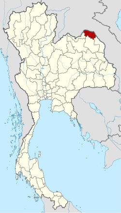 แผนที่ประเทศไทย จังหวัดบึงกาฬเน้นสีแดง