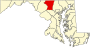 Mapa de Maryland destacant el Comtat de Carroll