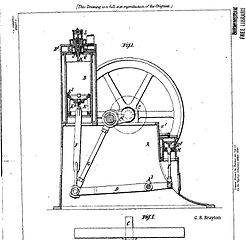 Brayton four-stroke air blast engine 1889