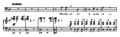 Image 19The opening bars of the Commendatore's aria in Mozart's opera Don Giovanni. The orchestra starts with a dissonant diminished seventh chord (G# dim7 with a B in the bass) moving to a dominant seventh chord (A7 with a C# in the bass) before resolving to the tonic chord (D minor) at the singer's entrance. (from Classical period (music))