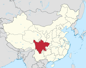 Poziția localității Sichuan