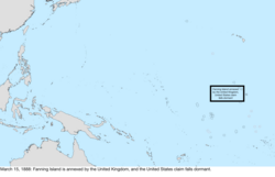 Map of the change to the United States in the Pacific Ocean on March 15, 1888