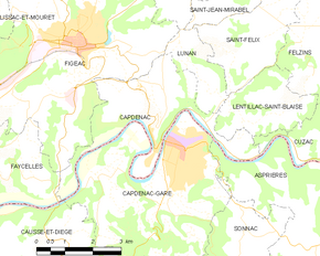Poziția localității Capdenac