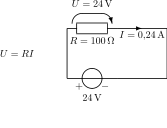 Ohm's law simple circuit.svg