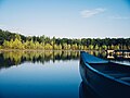 "Boat's_bow_on_a_lake_(Unsplash).jpg" by User:Fæ