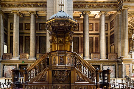 The pulpit in the nave