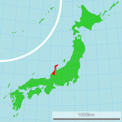 Location of Ishikawa in Japan