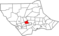 Map of Lycoming County, Pennsylvania highlighting Old Lycoming Township