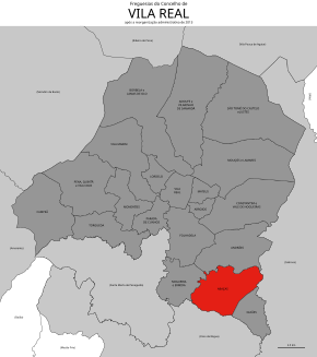 Localização no município de Vila Real