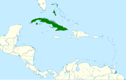 Distribución geográfica de la esmeralda zunzún.