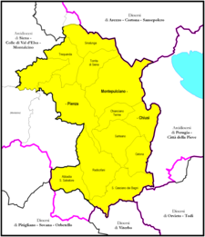 Diecéze Montepulciano-Chiusi-Pienza na mapě