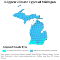 Image 2Köppen climate types of Michigan, using 1991–2020 climate normals (from Michigan)