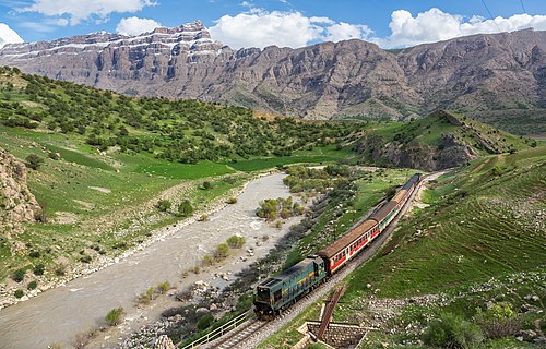 Local train between Sepid Dasht and Dorud, Iran