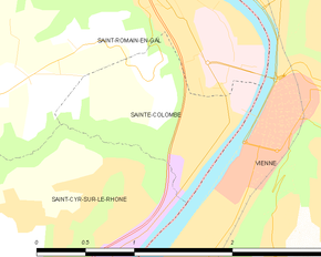 Poziția localității Sainte-Colombe-lès-Vienne