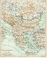 Historical map of the Balkan peninsula (1888)