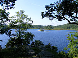 Island Pond in Harriman State Park, near the Village of Harriman.