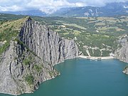 Lac de Monteynard de stuwdam bij Monteynard-Avignonet