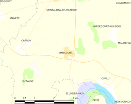 Mapa obce Maricourt