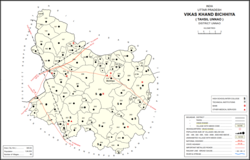 Map of Bichhiya CD block