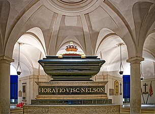 Nelsons Sarg in der Krypta der St Paul’s Cathedral, London