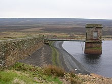 Dam and valve tower, Watersheddles Reservoir - geograph.org.uk - 1256587.jpg