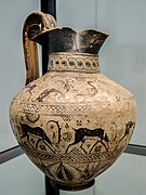 Œnochoé, pichet, production orientalisante de la Grèce orientale, v. 630 av. J.-C. Altes Museum (Antikensammlung).