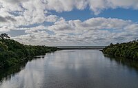 Pororari River from SH6, with Tasman Sea as a backdrop